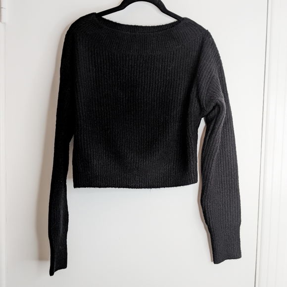 Anthropologie Line & Dot black cropped sweater - Picture 3 of 10
